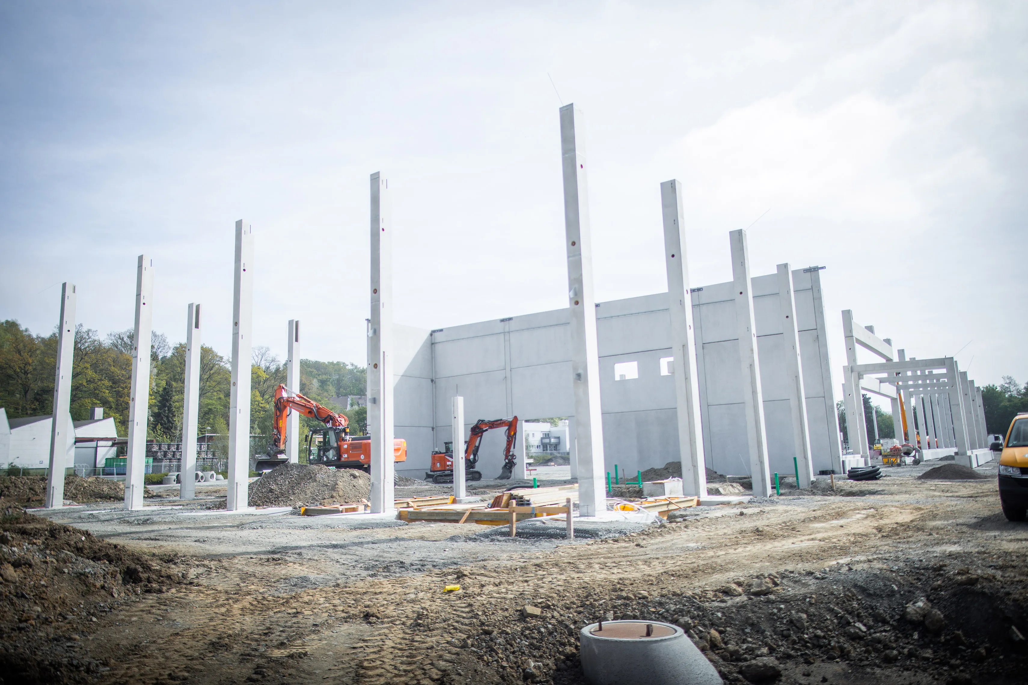 Werk 2 Wiederaufbau Stützen